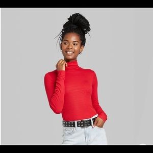 Red, long sleeve turtleneck